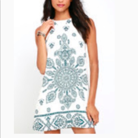 Cream Print Dress - Picture 1 of 4